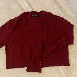 White House Black Market Deep Red Cardigan